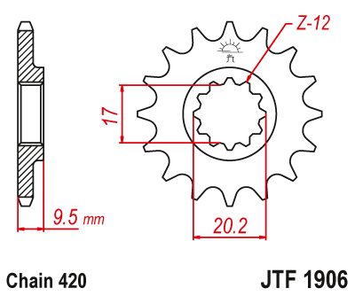 Zębatka przednia JT 14