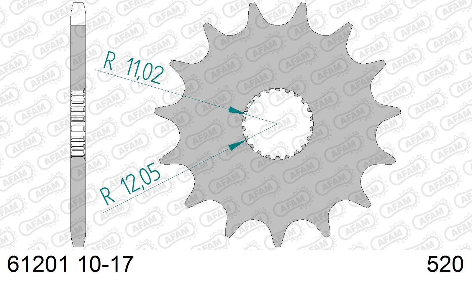 Zębatka przód 520 AFAM aprilia rs 125