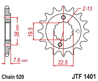 Zębatka przednia JT