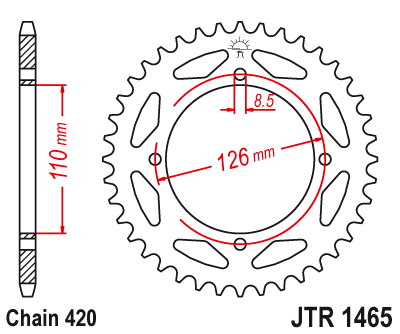 Zębatka tylna JT 47 (420)