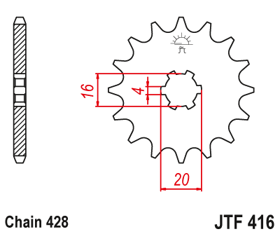 Zębatka przód JT 14 (428)