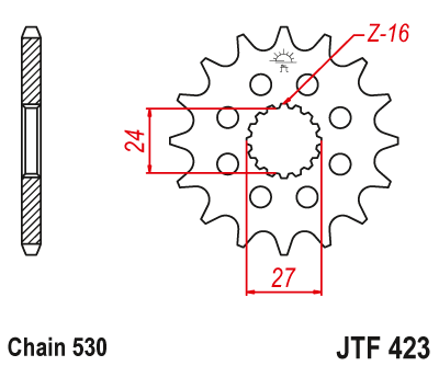 Zębatka przód JT 17 (530)