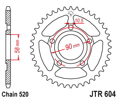 Zębatka tylna JT 520