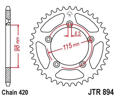 Zębatka tył JTR894-50