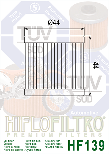 Filtr oleju HIFLOFILTRO HF139