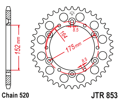 Zębatka tylna JT 48