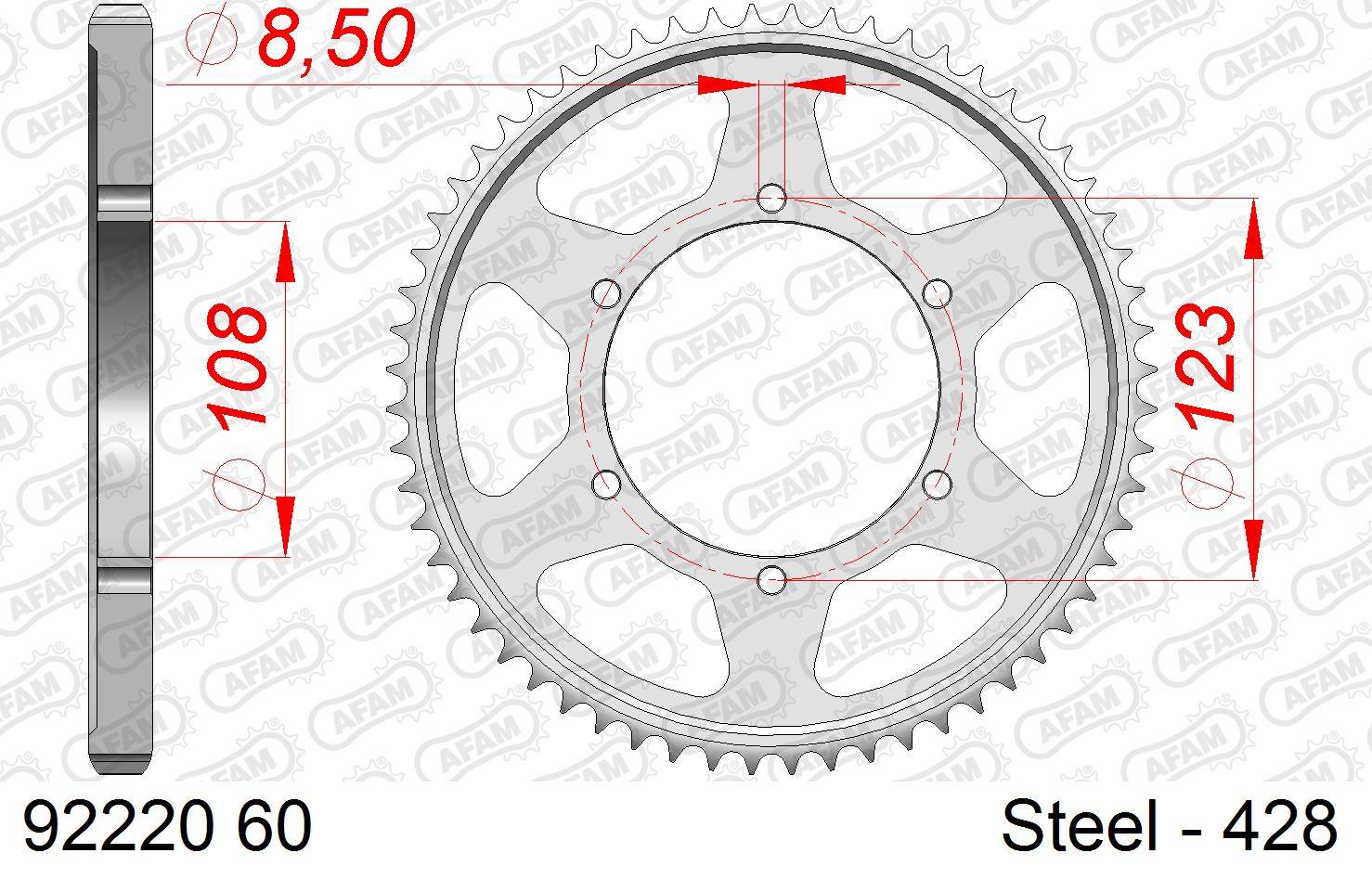 Zębatka tył 428 AFAM 60 Aprilia RS4 125