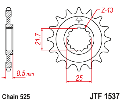 Zębatka przednia JT Sprockets 525