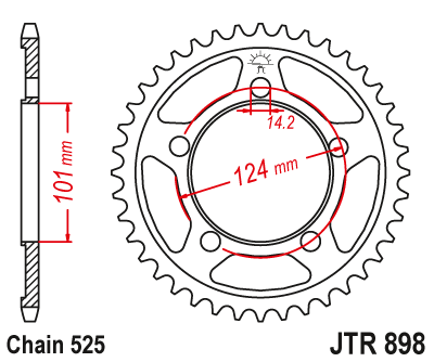 Zębatka tył JTR898-38