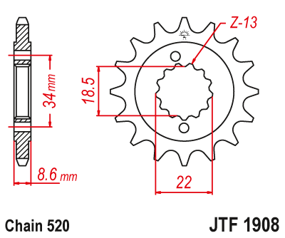 Zębatka JT 14 (520)