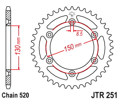 Zębatka tylnia JTR251-48