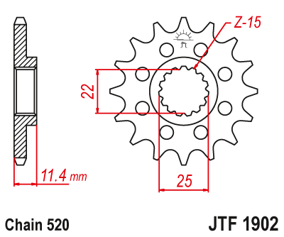 Zębatka przód JT