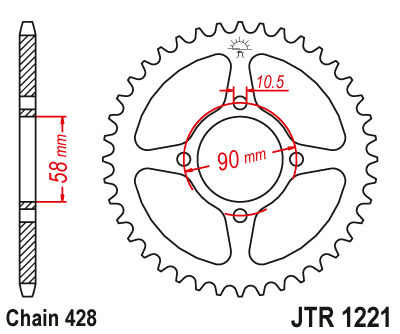 Zębatka tył JTR1221-45