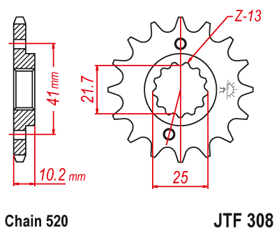 Zębatka przód JT (520)