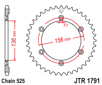 Zębatka tylna JT 42 (525)