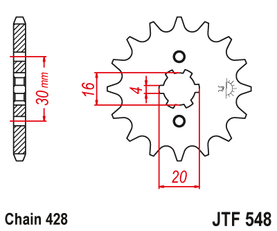 Zębatka przód JT (428)