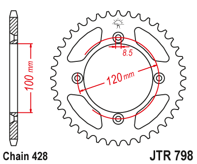 Zębatka tylna JTR798-47