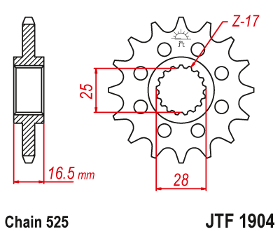 Zębatka przód JT (525)