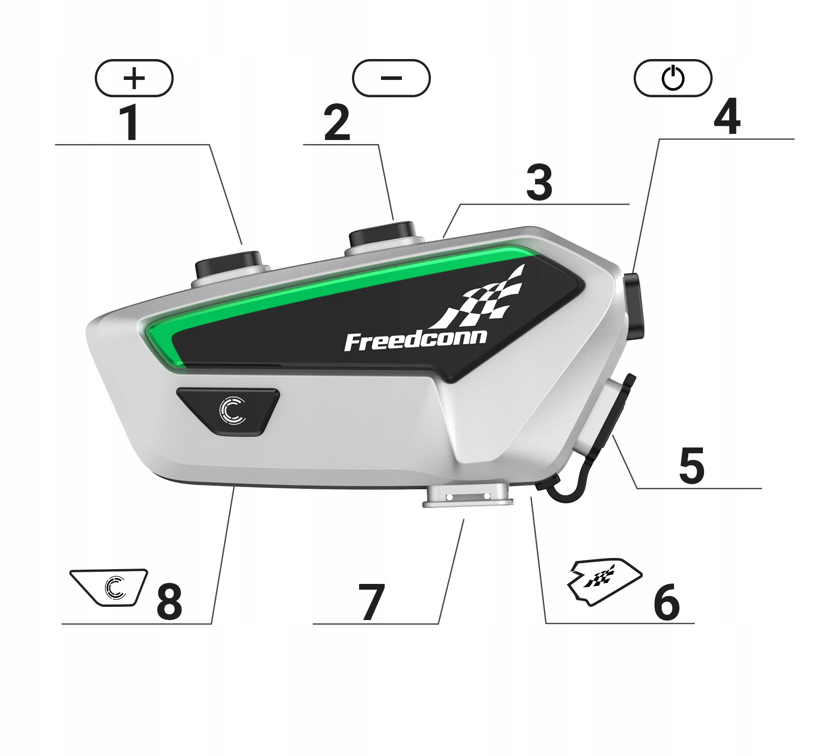 Interkom motocyklowy Freedconn FX czarny - ergonomiczny design