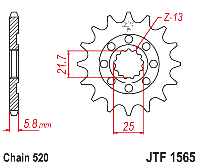 Zębatka przód JT 13