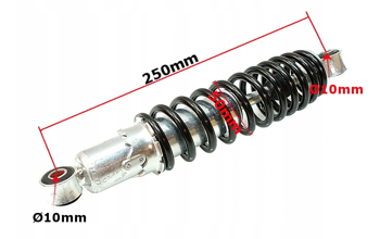 Amortyzator przód, regulacja, czarna sprężyna quad / atv / cross 110 / 125 - ROY08325