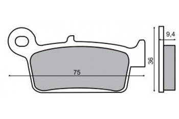 Klocki hamulcowe RMS 75x36x9,4 mm - 225100200 / DB2016RMS