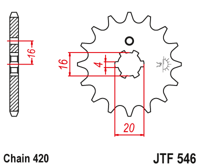 Zębatka przód JT rm / kx 65 (00-16) - JTF546-13