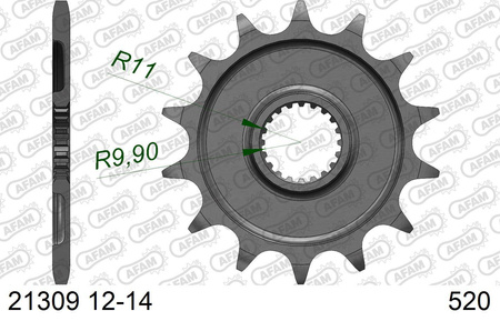 Zębatka przód 520 AFAM yamaha yzf / wrf 250 - 21309-13 / JTF1590-13