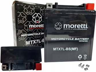 Akumulator Żelowy Moretti 12V 7Ah 105A MTX7L-BS YTX7L-BS Gel Motorower Moto