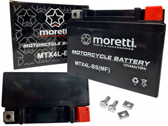 Akumulator Żelowy Moretti 12V 4Ah 50A YTX4L-BS MTX4L Skuter Motorower ATV