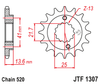 Zębatka przód JT 15 (520) zxr / zx 600 / 636 (98-06) - JTF1307-15