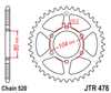 Zębatka tył JT 43 (520) zx 6r, z ,en, er - JTR478-43