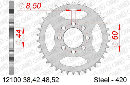 Zębatka tył 420 AFAM 52 yamaha dt 50 r (99-02) - 12100-52 / JTR1832-52