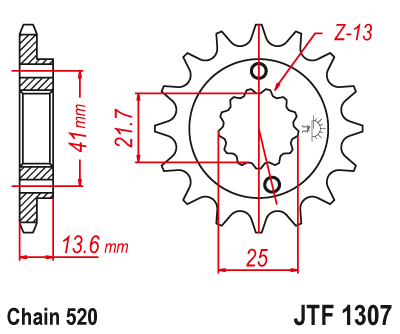 Zębatka przód JT 15 (520) zxr / zx 600 / 636 (98-06) - JTF1307-15