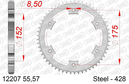 ZĘBATKA TYŁ TYLNA AFAM DT 125 X R WR 125 TDR R X