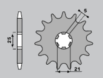 CHT ZĘBATKA PRZEDNIA 569 14 (569-14) 569 14 KAWASAKI KX 250 '87-'98, YAMAHA YZ 250 '77-'98, XV 250`89-15 (JTF569.14) (ŁAŃC. 520)