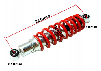 Amortyzator tył, regulacja, czerwona sprężyna quad / atv / cross 110 / 125 - ROY08322