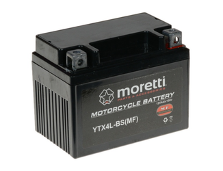 Akumulator żel Moretti (GEL) 4 Ah 12 V (bezobsługowy)  skuter motor motocykl quad - YTX4L-BS / MTX4L-BS
