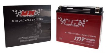 Akumulator żel WM (GEL) 18 Ah 12 V (bezobsługowy) rozruch 240A skuter motocykl quad - YTX20L / WTX20L / AB0038