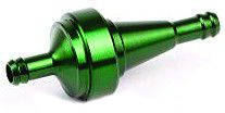 Filtr paliwa uniwersalny, okrągły, obudowa metalowa - fi 6 mm, dł 60 mm - zielony - 97L103