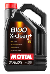 MOTUL OLEJ MOTUL 5W30 5L 8100 X-CLEAN+ / C3 / 504.00 507.00 / 229.51 / LL04