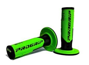 Manetki PROGRIP 801 (dwuskładnikowe) dl 115 mm cross / enduro zielony fluo/czarny motor motocykl motocyklowe - PG801GRFB