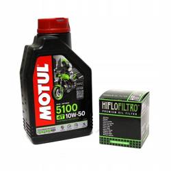 Olej motul 5100 1l 10w50 (półsyntetyczny) + filtr oleju HF655