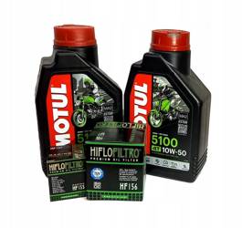 Olej motul 5100 2l 10w50 4T (syntetyczny) + filtr oleju HF155 HF156