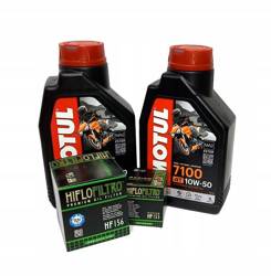 Olej motul 7100 2l 10w50 (syntetyczny) +filtr oleju HF155 HF156