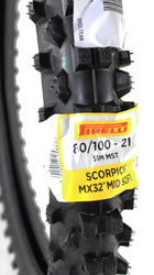 Opona przód Pirelli scorpion mx32 mid-soft 51M tt 80/100-21 (2588300)(1422)(cross,miękki, średnio twarde nawierzchnie)
