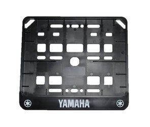 Ramka na tablice rejestracyjną + listwa dolna, czarna, z logo yamaha - TABLICALY