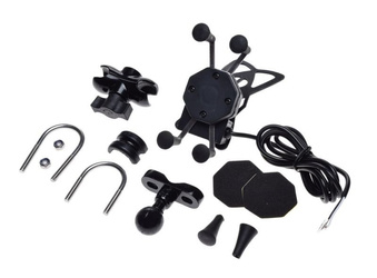 Uchwyt na telefon / gps, adapter / gniazdo USB + kable, typu ram mount, 5v 2a - AA99928