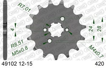 Zębatka przód 420 AFAM tzr, rs, rr, dt, rs2, rs3, xp6, xr6, xlimit - 49102-13 / JTF1128-13