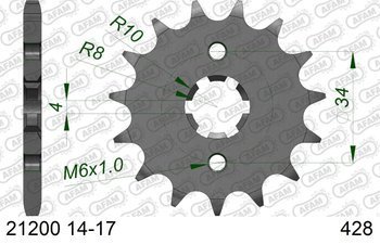 Zębatka przód 428 AFAM rs3, rs2, tango, x3m, dr 125 - 21200-14 / JTF1263-14